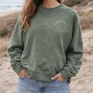 American Eagle Relaxed Graphic Daisy Embroidered Sweatshirt | XL
